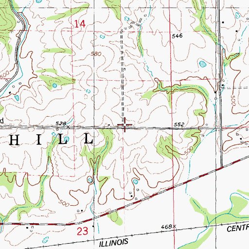 Topographic Map of Jacksonville School (historical), IL