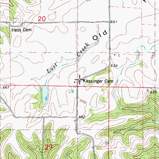 Topographic Map of Kessinger Cemetery, IL