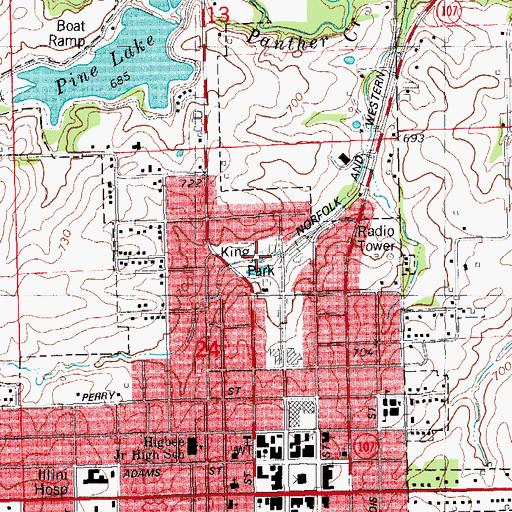 Topographic Map of King Park, IL