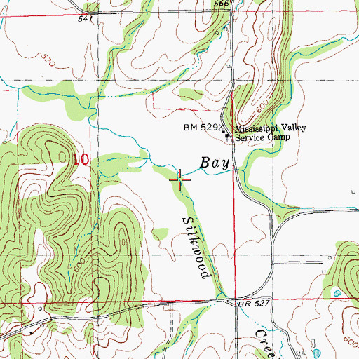 Topographic Map of Little Blue Creek, IL