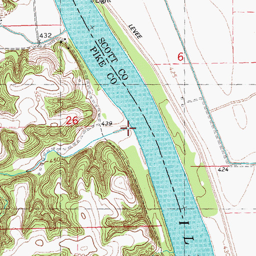 Topographic Map of Needsmore Creek, IL