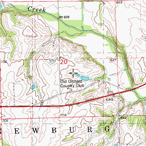 Topographic Map of Old Orchard Country Club, IL