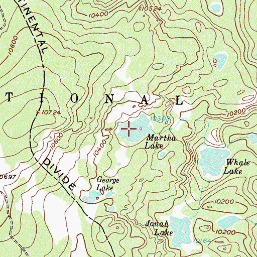Topographic Map of Martha Lake, CO