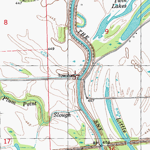 Topographic Map of Ross Townhall, IL