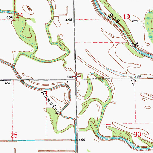 Topographic Map of Running Slough School (historical), IL