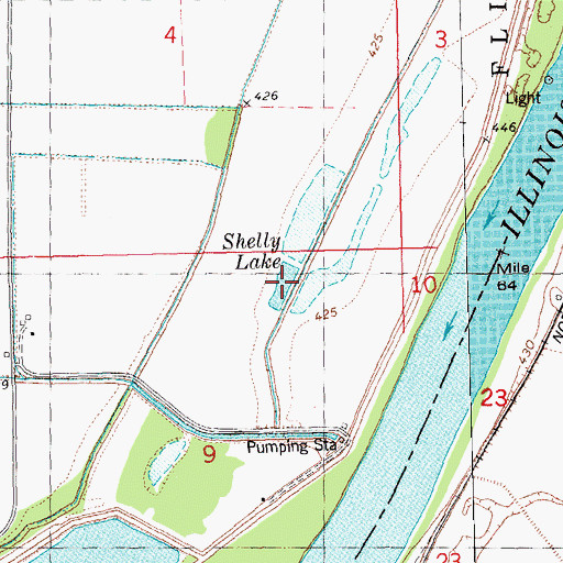 Topographic Map of Shelly Lake, IL