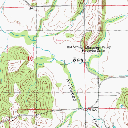 Topographic Map of Silkwood Creek, IL