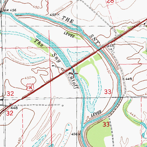 Topographic Map of The Sny Cutoff, IL