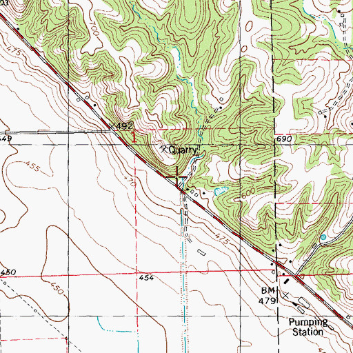 Topographic Map of Walnut Grove School (historical), IL