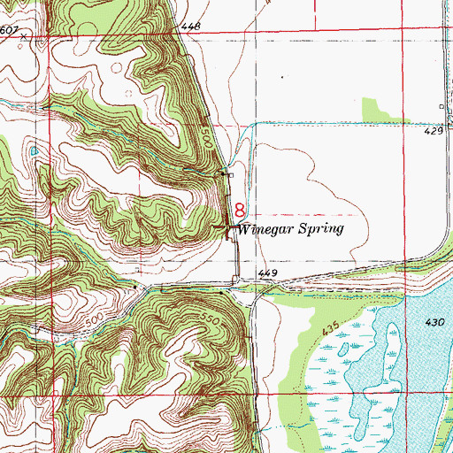 Topographic Map of Winegar Spring, IL