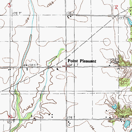 Topographic Map of Point Pleasant, IL