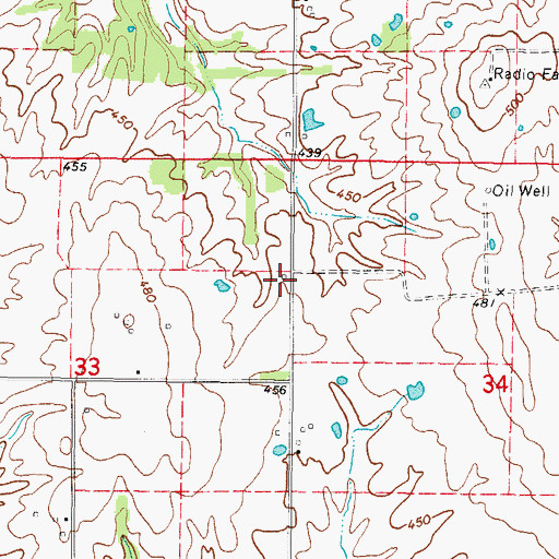 Topographic Map of Curtisville School (historical), IL