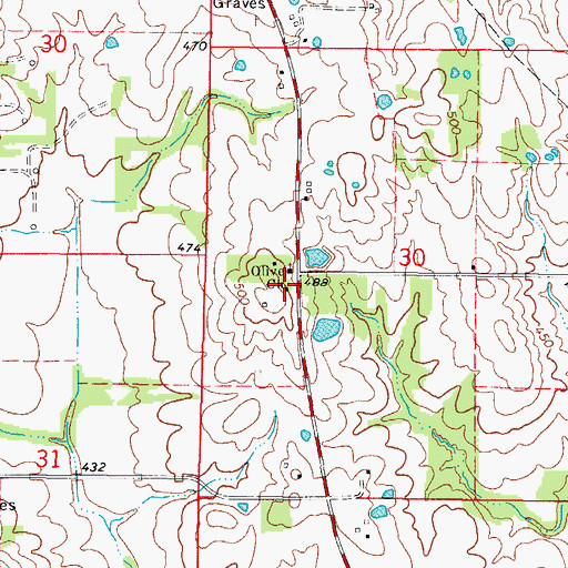 Topographic Map of Olive School (historical), IL
