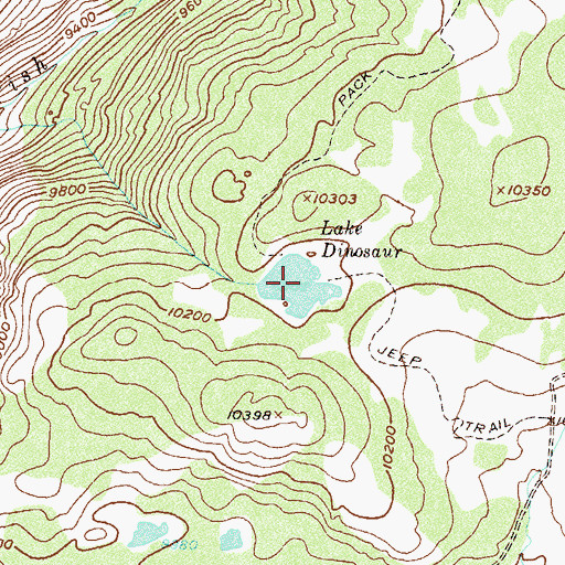 Topographic Map of Lake Dinosaur, CO