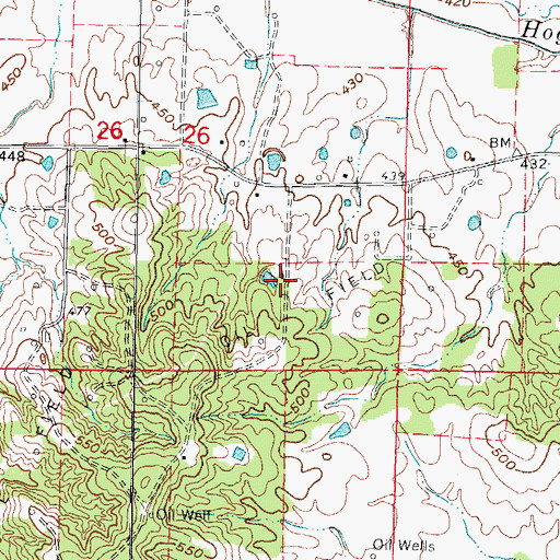 Topographic Map of Johnson School (historical), IL