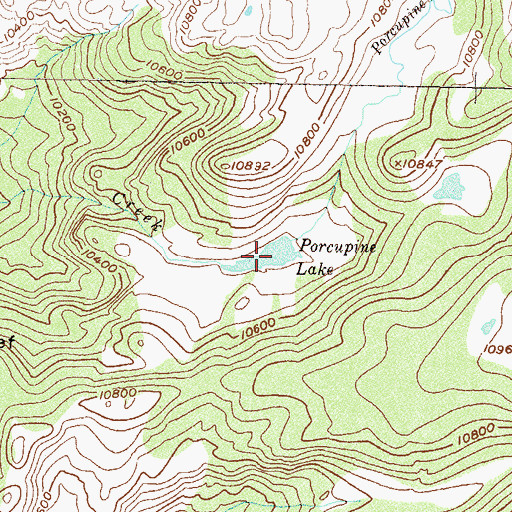 Topographic Map of Porcupine Lake, CO
