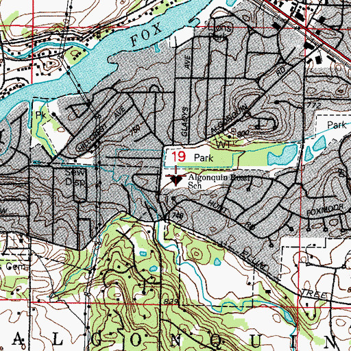Topographic Map of Algonquin Road Elementary School, IL