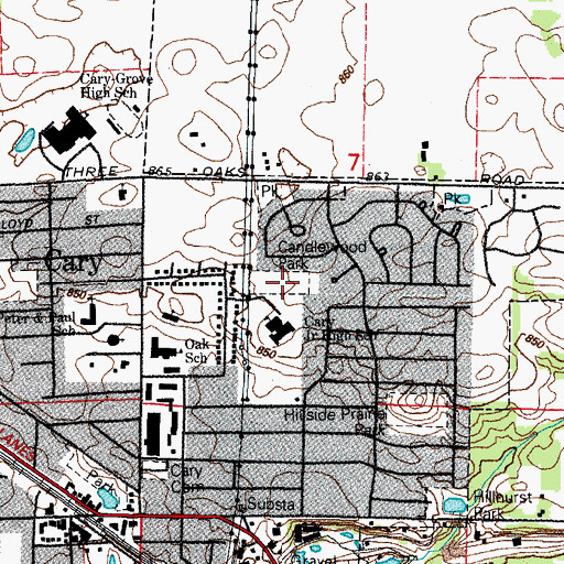 Topographic Map of Candlewood Park, IL