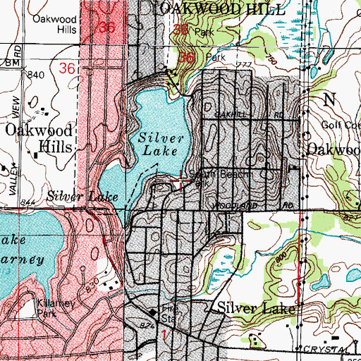 Topographic Map of South Beach Park, IL