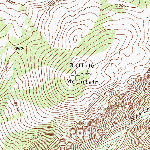 Topographic Map of Buffalo Mountain, CO