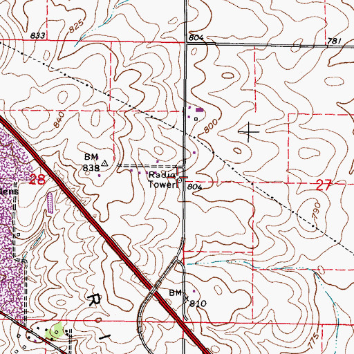 Topographic Map of Bunker Hill School (historical), IL