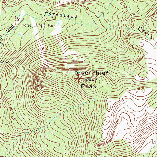 Topographic Map of Horse Thief Peak, CO
