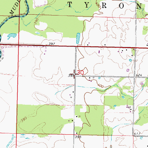 Topographic Map of Arkansas School (historical), IL