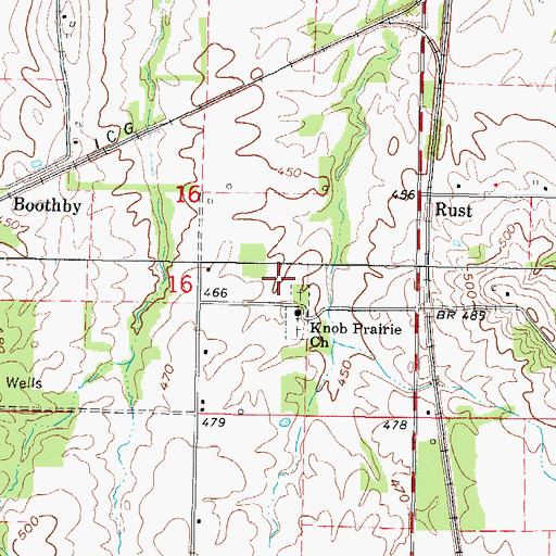 Topographic Map of Bethel Church (historical), IL