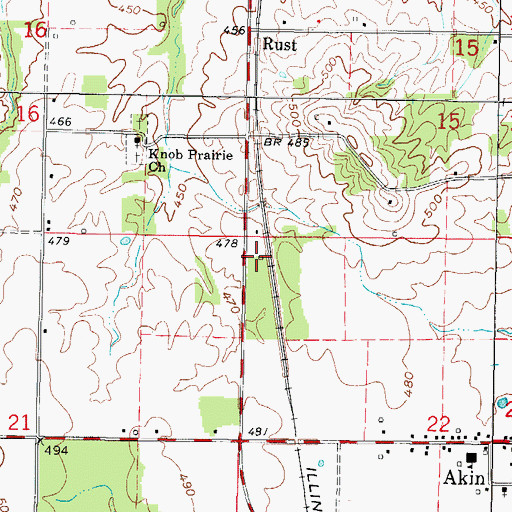 Topographic Map of Center School (historical), IL