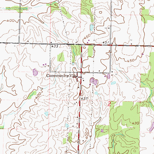 Topographic Map of Community Church, IL