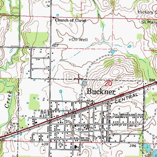 Topographic Map of Crawford School (historical), IL