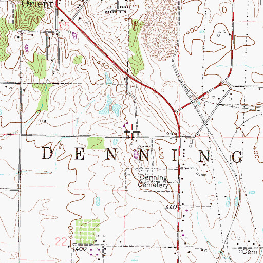 Topographic Map of Denning School (historical), IL