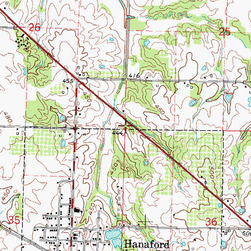 Topographic Map of East Crown Point School (historical), IL