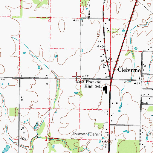 Topographic Map of Fourmile School (historical), IL