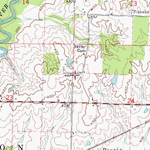 Topographic Map of Franklin School (historical), IL