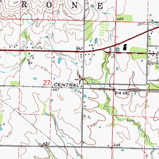 Topographic Map of Long Branch School (historical), IL