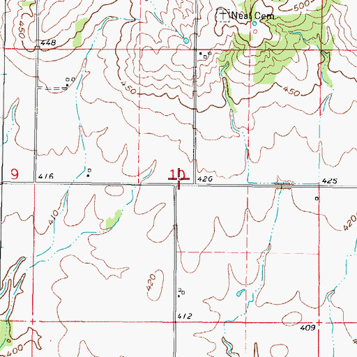 Topographic Map of Neal School (historical), IL