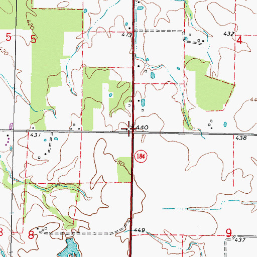 Topographic Map of Pierce School (historical), IL