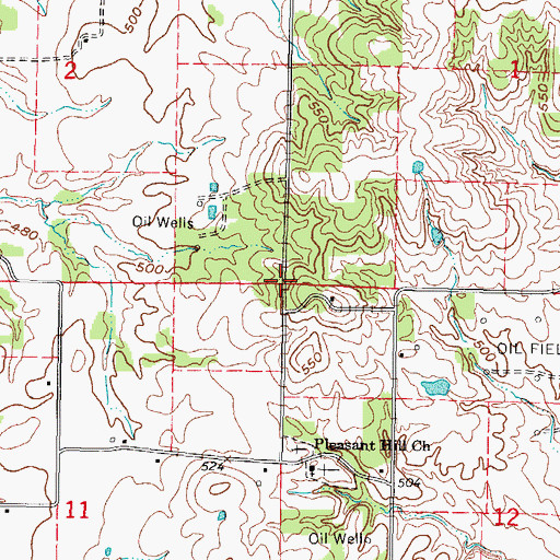Topographic Map of Pleasant Hill School (historical), IL