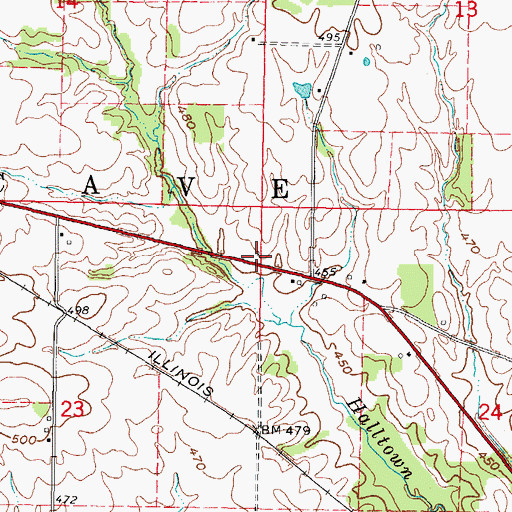 Topographic Map of Saul School (historical), IL