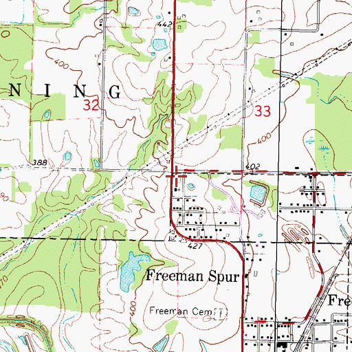 Topographic Map of Union School (historical), IL