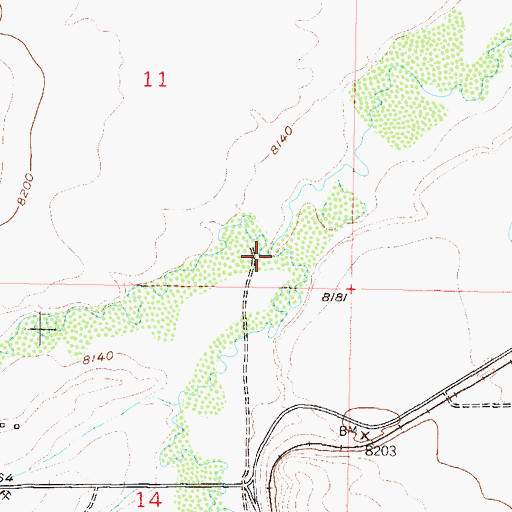 Topographic Map of Chedsey Creek, CO