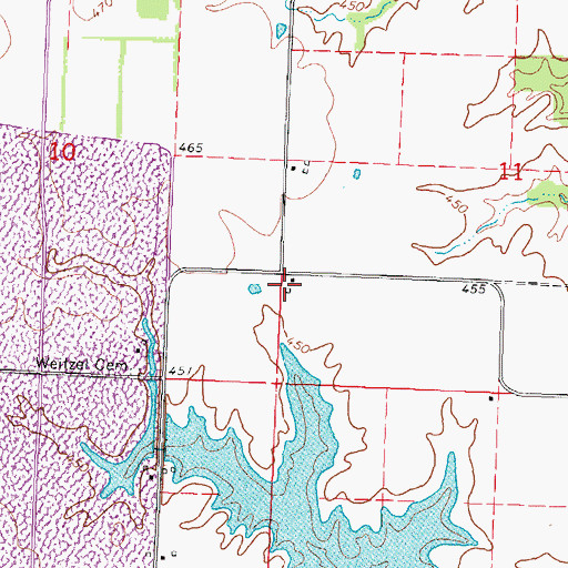 Topographic Map of Brick School (historical), IL
