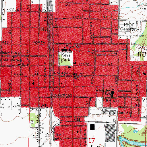 Topographic Map of Du Quoin Post Office, IL