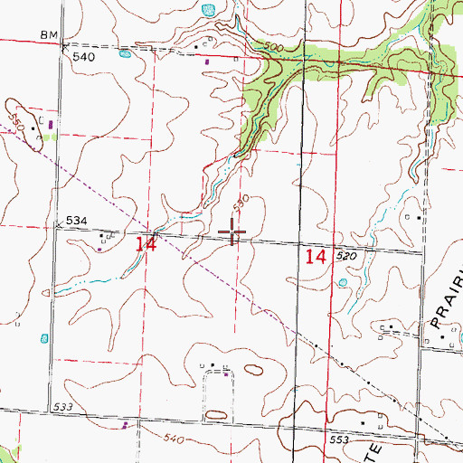 Topographic Map of Franklin School (historical), IL