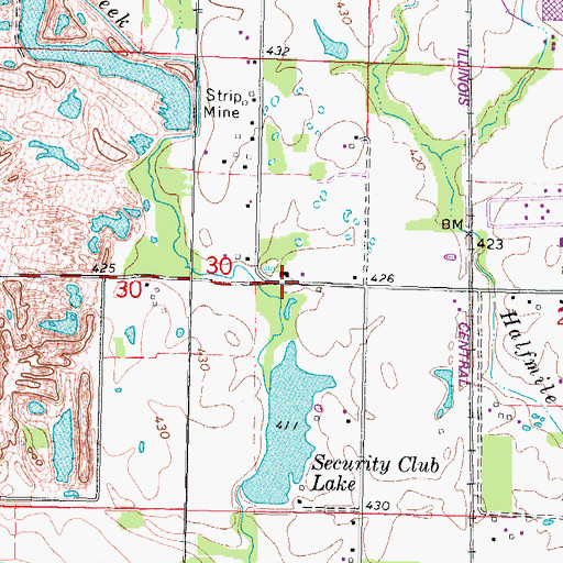 Topographic Map of Highbank School (historical), IL