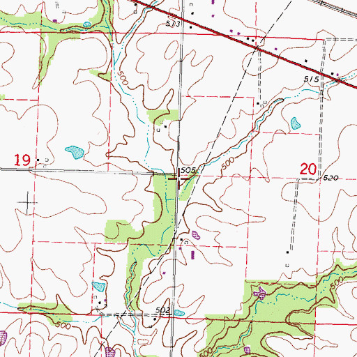 Topographic Map of Ireland School (historical), IL