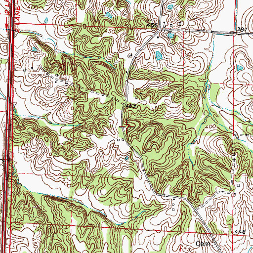 Topographic Map of Bryan School (historical), IL