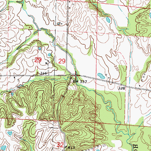 Topographic Map of Crossroads School (historical), IL