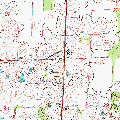 Topographic Map of Forestview School (historical), IL